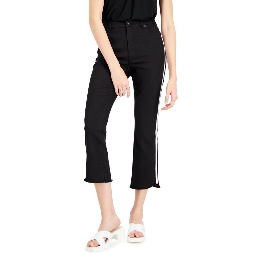 INC International Concepts Womens 10/30 High Rise Cropped Side-Stripe Jeans $79